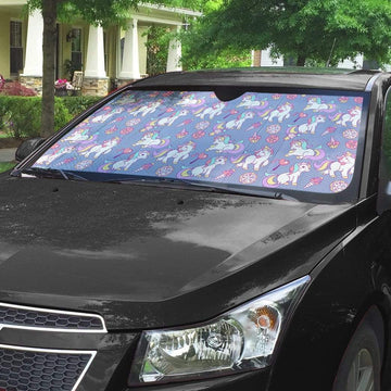 gearhumans 3D Sweet Unicorn Custom Car Auto Sunshade GV190714 Auto Sunshade 