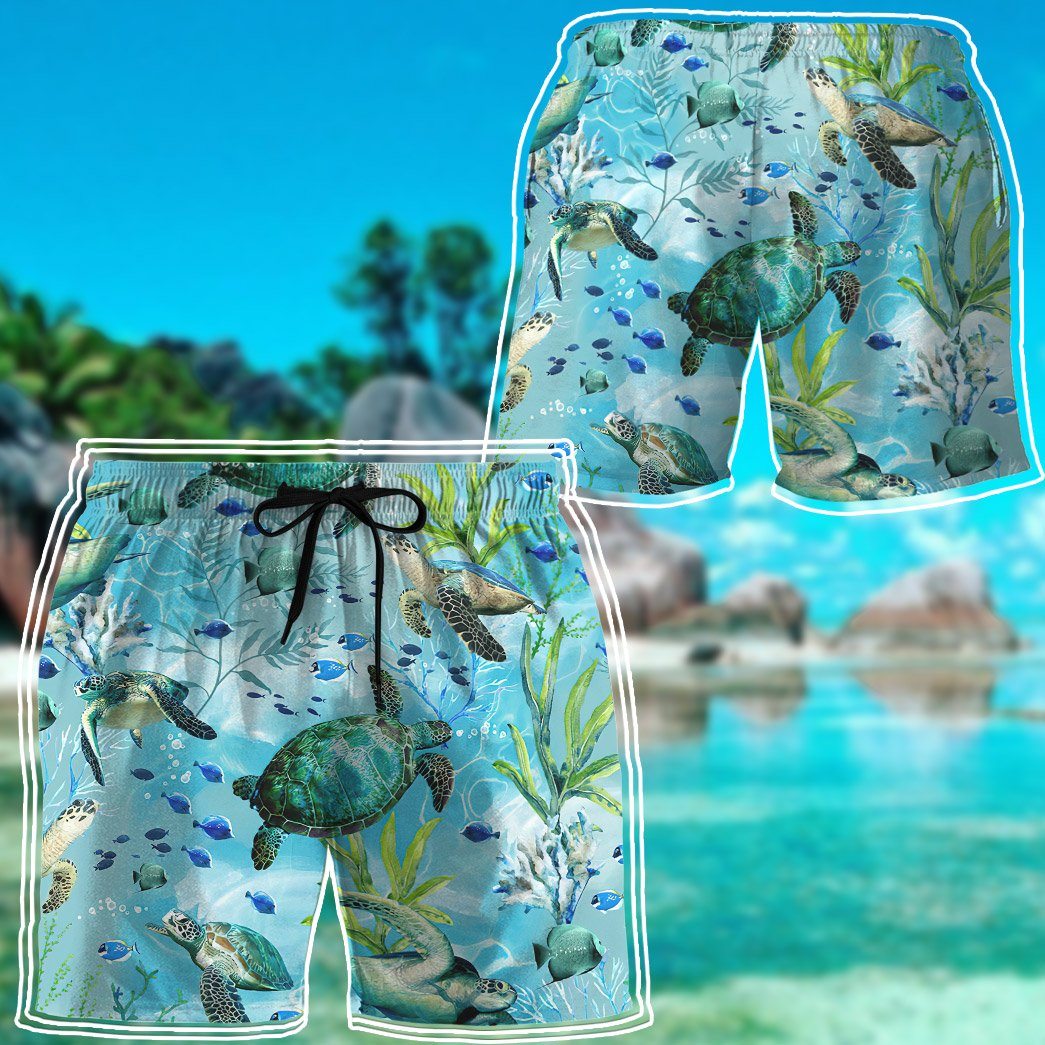 Gearhumans 3D Swimming Sea Turtles Custom Hawaii Shirt GO28062111 Hawai Shirt 