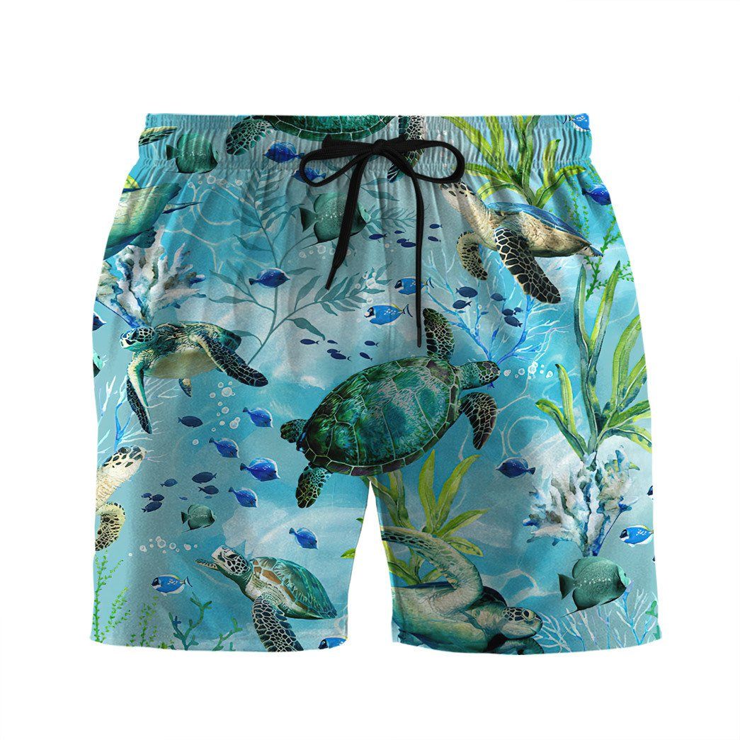 Gearhumans 3D Swimming Sea Turtles Custom Hawaii Shirt GO28062111 Hawai Shirt Men Shorts S 