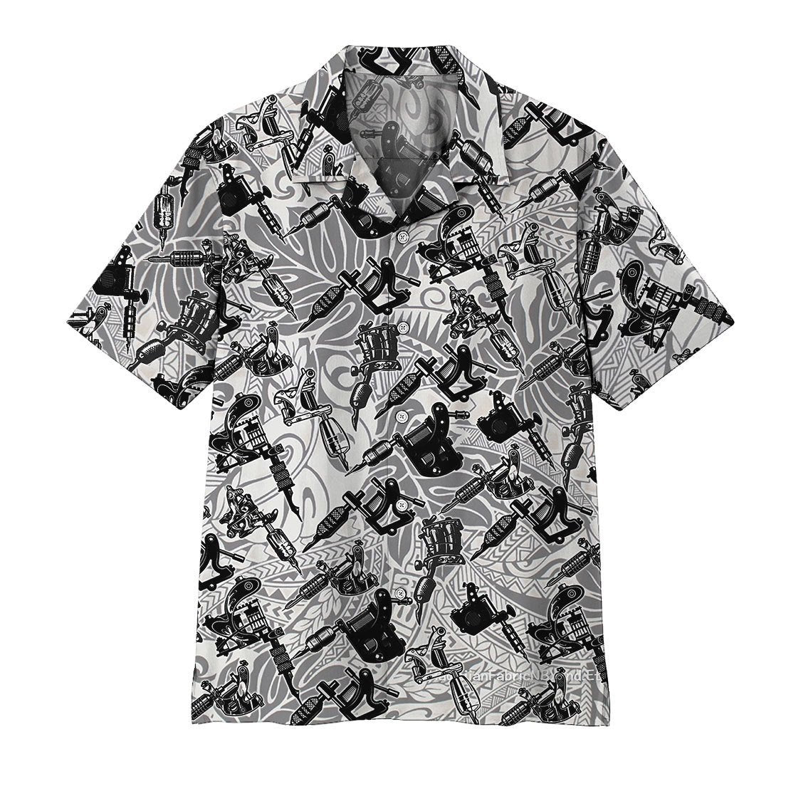 Gearhumans 3D Tattoo Machine Hawaii Shirt ZZ09041 Hawai Shirt Short Sleeve Shirt S 