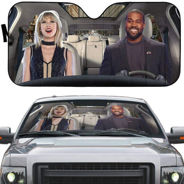 Gearhumans 3D Taylor Swift Kanye West Custom Car Auto Sunshade