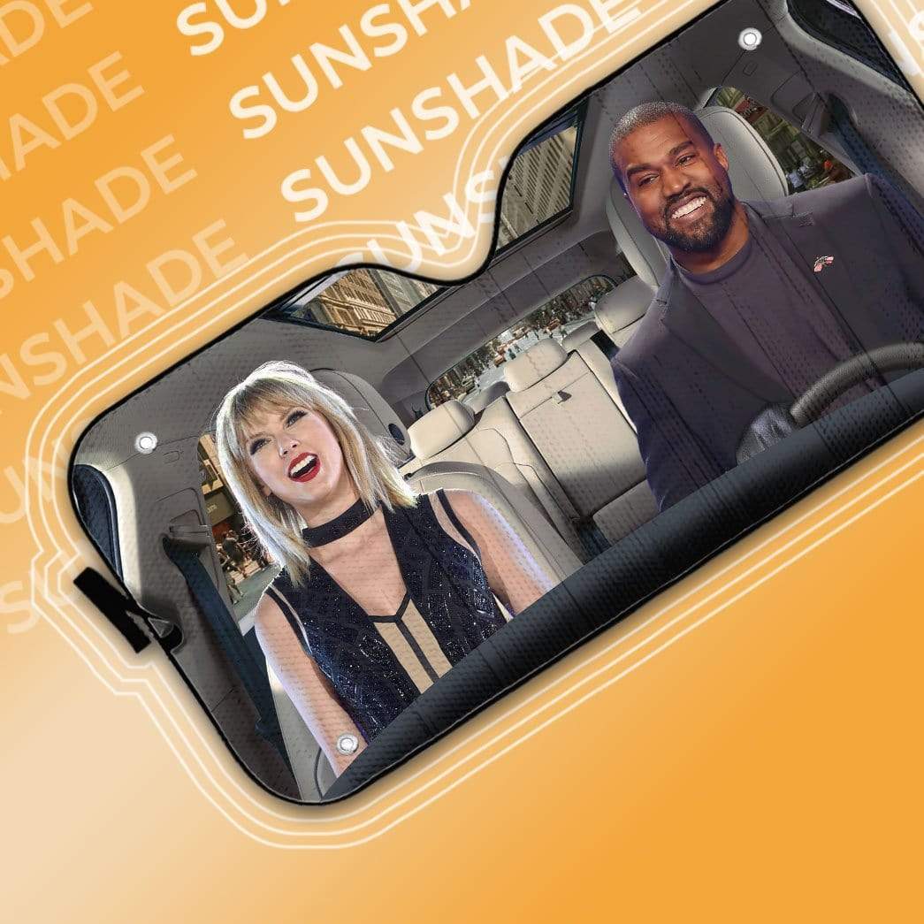 gearhumans 3D Taylor Swift Kanye West Custom Car Auto Sunshade GV24071 Auto Sunshade 