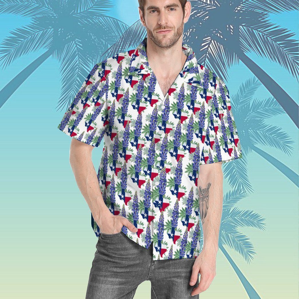 Gearhumans 3D Texas Bluebonnet Hawaii Shirt ZB180311 Hawai Shirt 
