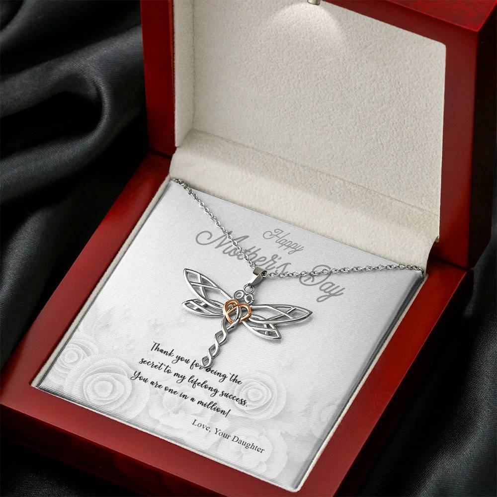 Gearhumans 3D Thank You Mom Happy Mothers Day Dragonfly Dream Necklace GS2204212 ShineOn Fulfillment 