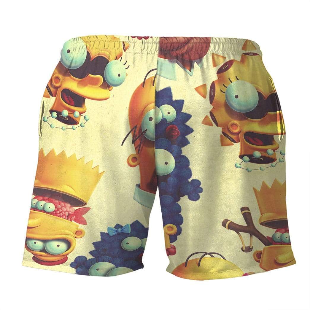 Gearhumans 3D The Bart Simpsons Custom Beach Shorts Swim Trunks GN02078 Men Shorts 