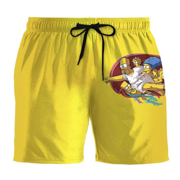 Gearhumans 3D The Bart Simpsons Custom Beach Shorts Swim Trunks GN02079 Men Shorts Men Shorts S