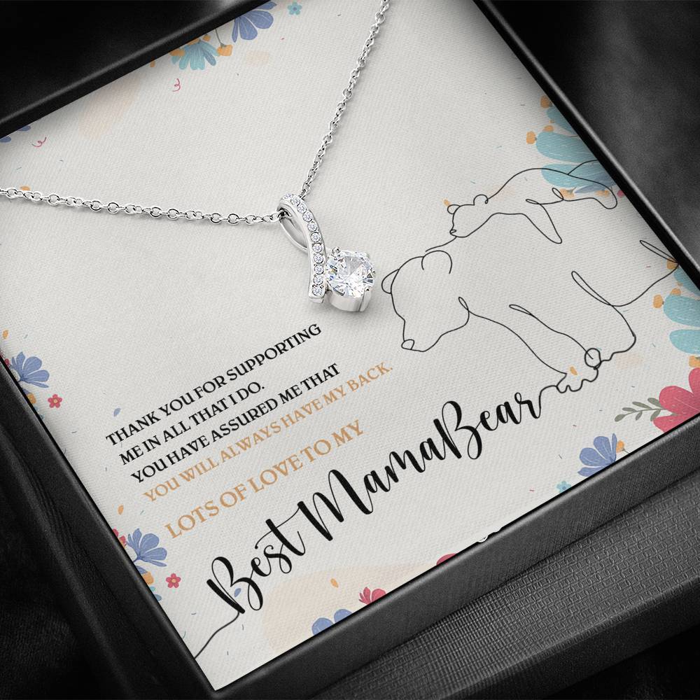 Gearhumans 3D The Best Mama Bear Happy Mothers Day Alluring Beauty Necklace GS23042114 ShineOn Fulfillment 