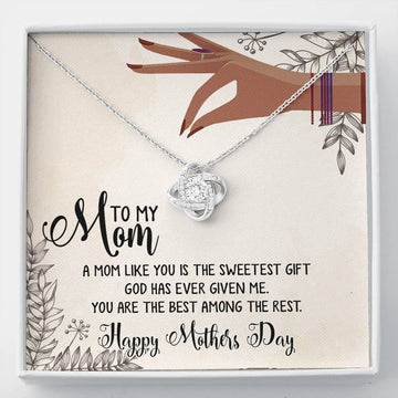 Gearhumans 3D The Best Mom Happy Mothers Day Love Knot Necklace GS2604211 ShineOn Fulfillment Standard Box 