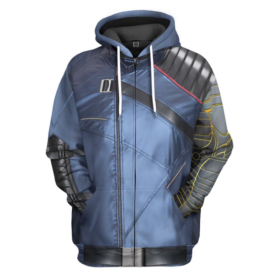 Gearhumans 3D The Falcon And The Winter Soldier Bucky Barnes Custom Tshirt Hoodie Apparel GW26041 3D Apparel Zip Hoodie S 