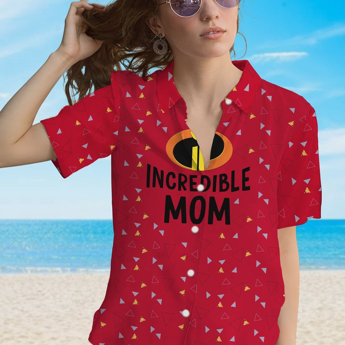 Gearhumans 3D The Incredible Mom Custom Women Hawaii Shirt GO05072114 Hawai Shirt 