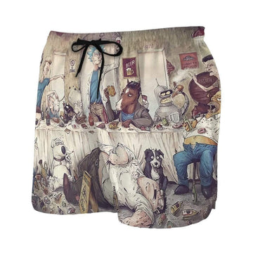 Gearhumans 3D The Last Supper Custom Summer Beach Shorts