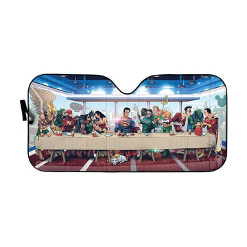 Gearhumans 3D The Last Supper Justice League Custom Car Auto Sunshade