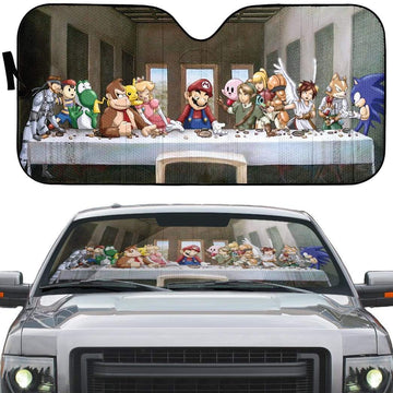 Gearhumans 3D The Last Supper Mario Custom Car Auto Sunshade