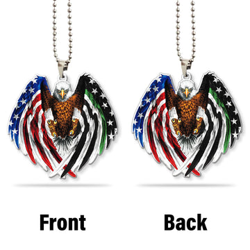 Gearhumans 3D The Majesty Of The Bald Eagle And Thin Green Line American Custom Car Hanging