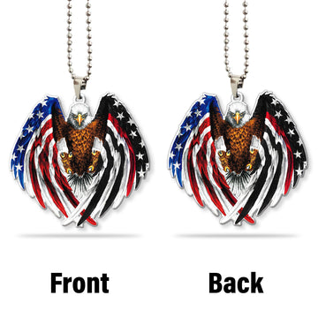 Gearhumans 3D The Majesty Of The Bald Eagle And Thin Red Line American Custom Car Hanging