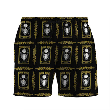 Gearhumans 3D The Moon Marigold Tarot Custom Shorts