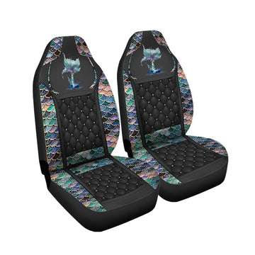 Gearhumans 3D The Most Blue Sparkle Mermaid Tail Custom Car Seat Covers
