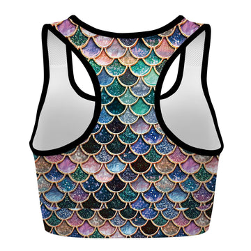 Gearhumans 3D The Most Blue Sparkle Mermaid Tail In The Ocean Custom Bra