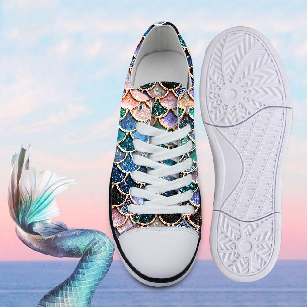 Gearhumans 3D The Most Blue Sparkle Mermaid Tail In The Ocean Custom Converse Low Top GO09062115 Converse Lowtop 
