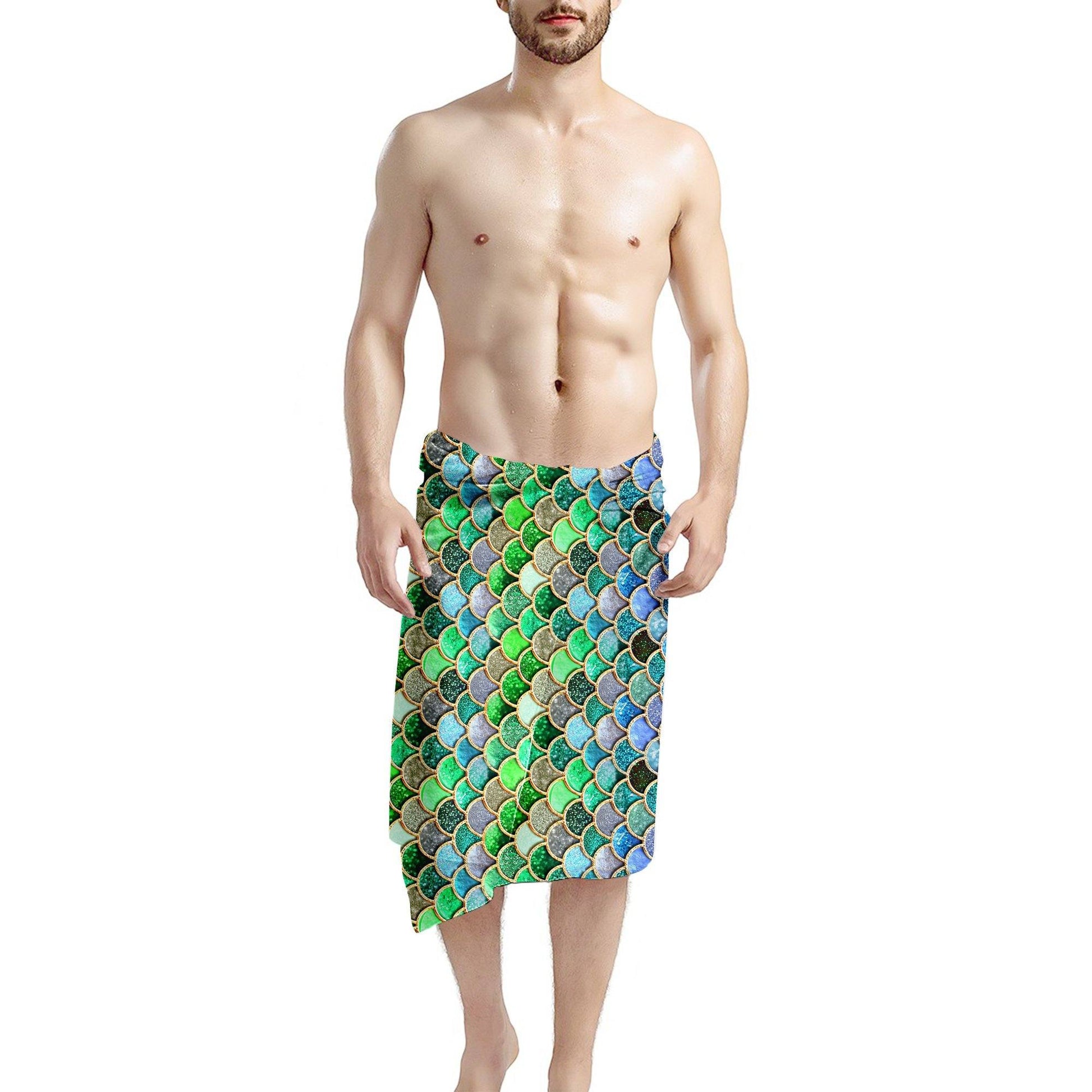 Gearhumans 3D The Most Green And Blue Sparkle Mermaid Tail In The Ocean Custom Beach Towel GO16062112 Towel 