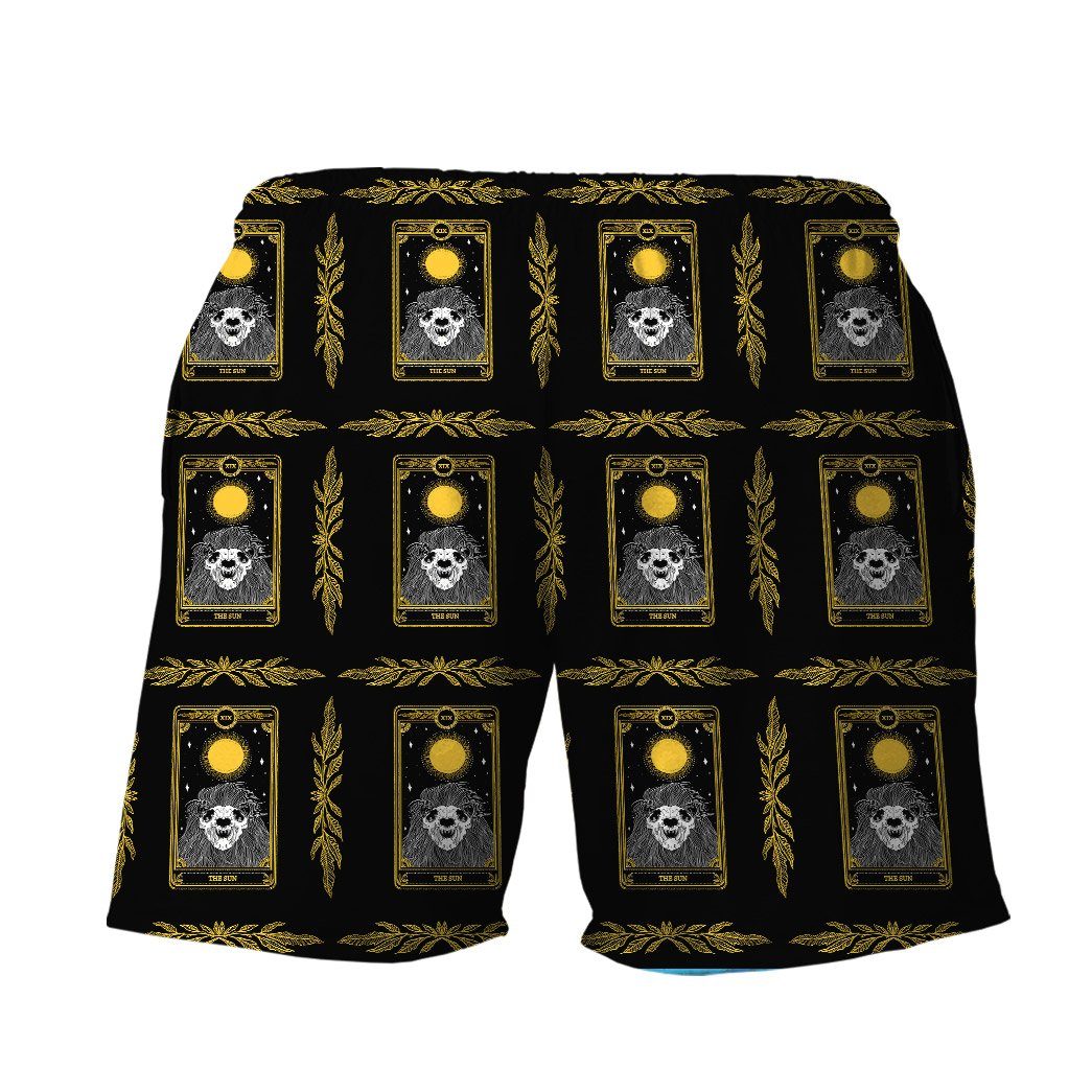 Gearhumans 3D The Sun Marigold Tarot Custom Beach Short GS30062114 Men Shorts 