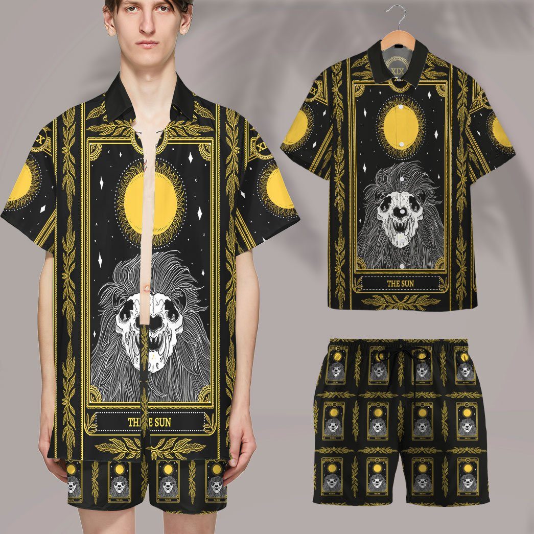 Gearhumans 3D The Sun Marigold Tarot Custom Short Sleeve Shirt GS30062111 Hawai Shirt 