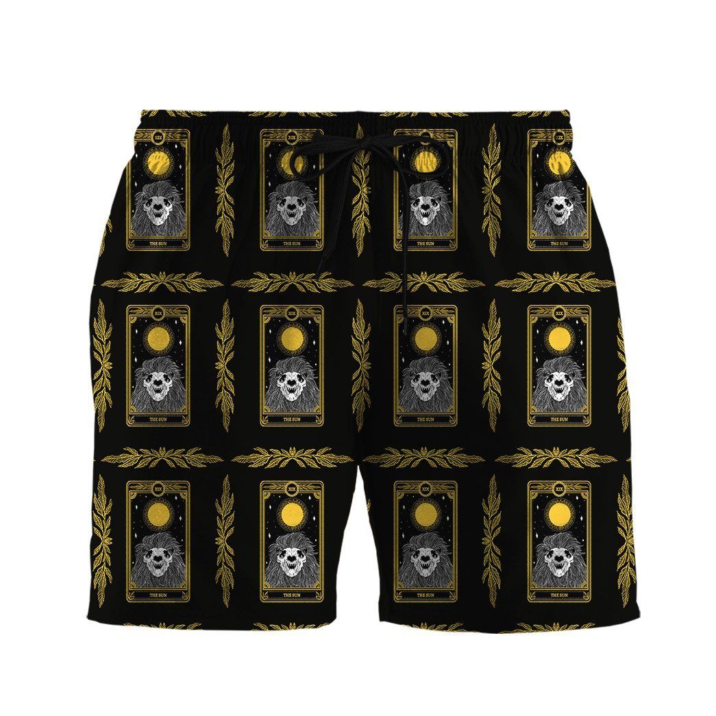 Gearhumans 3D The Sun Marigold Tarot Custom Short Sleeve Shirt GS30062111 Hawai Shirt Men Shorts S 