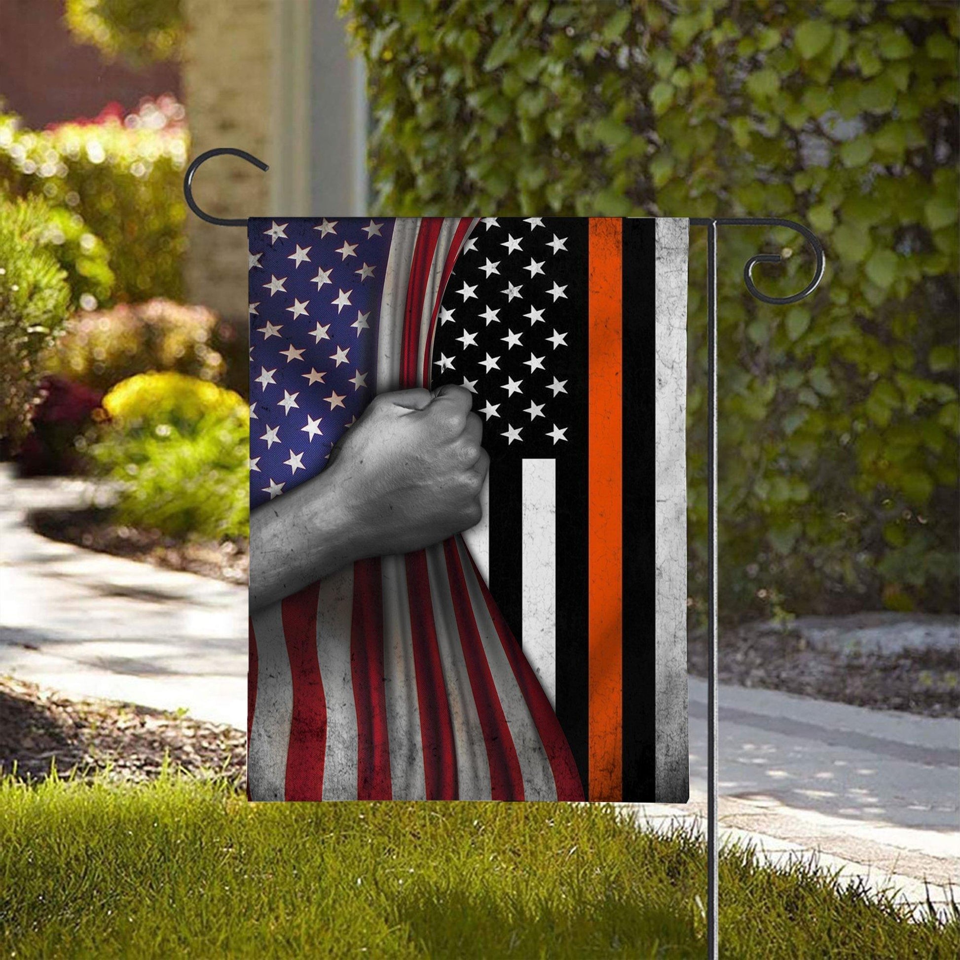 Gearhumans 3D Thin Orange Line American Custom Flag GW20052112 House Flag 