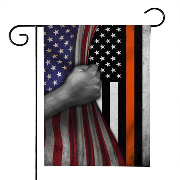 Gearhumans 3D Thin Orange Line American Custom Flag