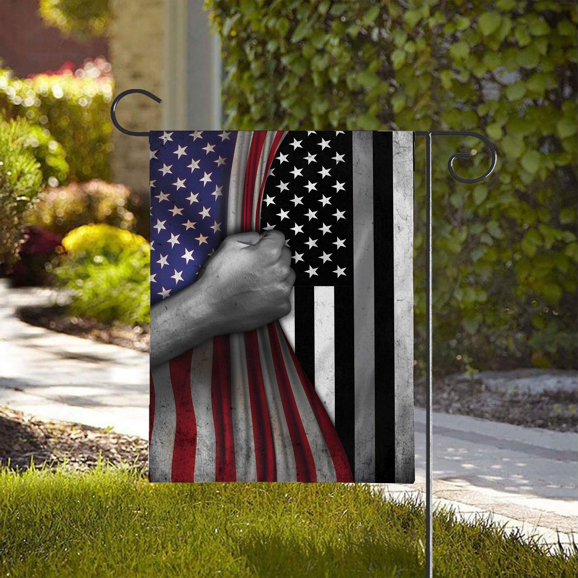 Gearhumans 3D Thin Silver Line American Custom Flag GW20052114 House Flag 