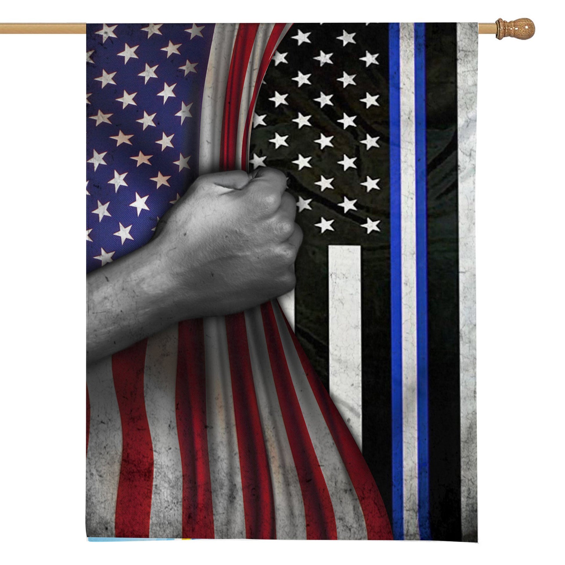 Gearhumans 3D Thin White Line American Custom Flag GW20052111 House Flag 