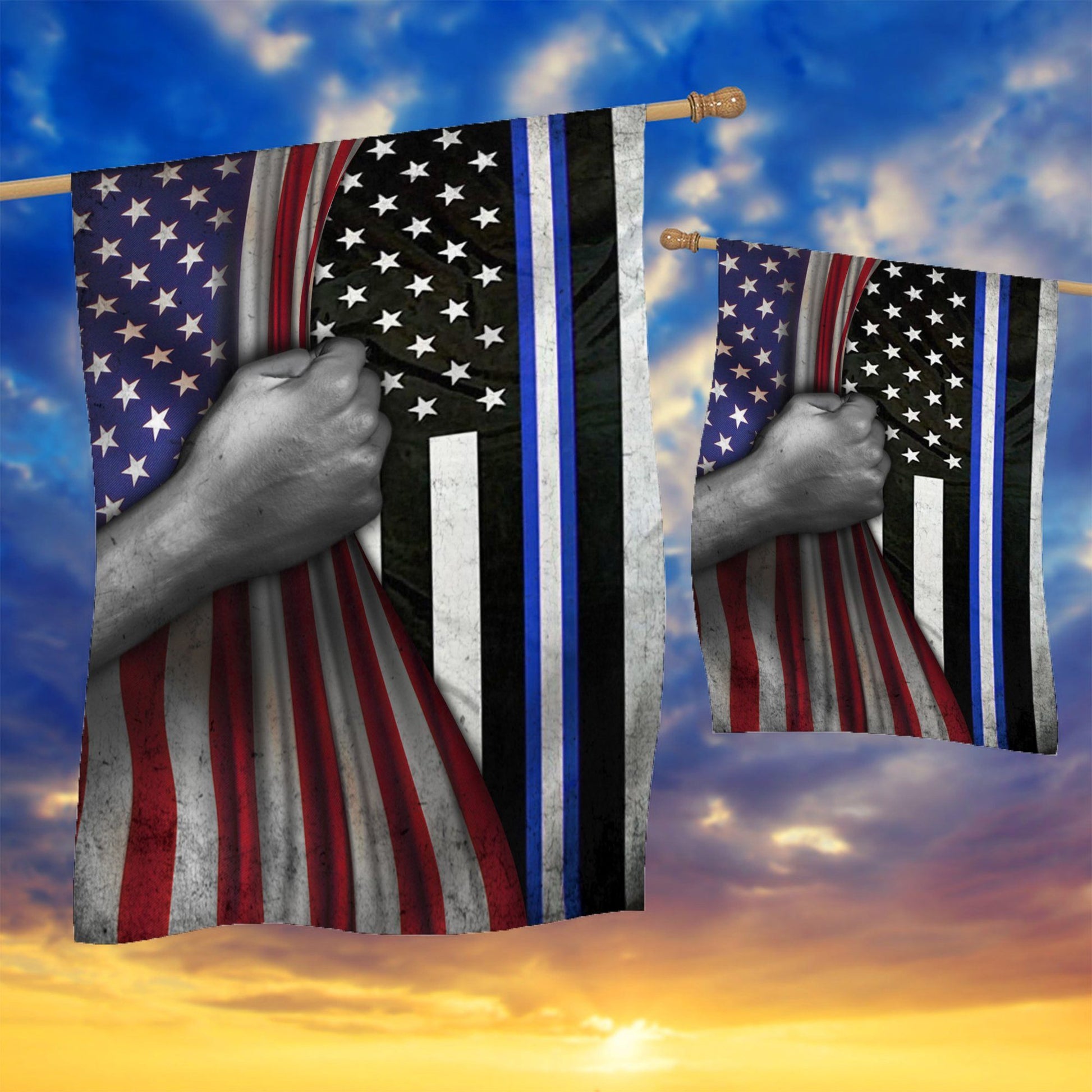 Gearhumans 3D Thin White Line American Custom Flag GW20052111 House Flag 