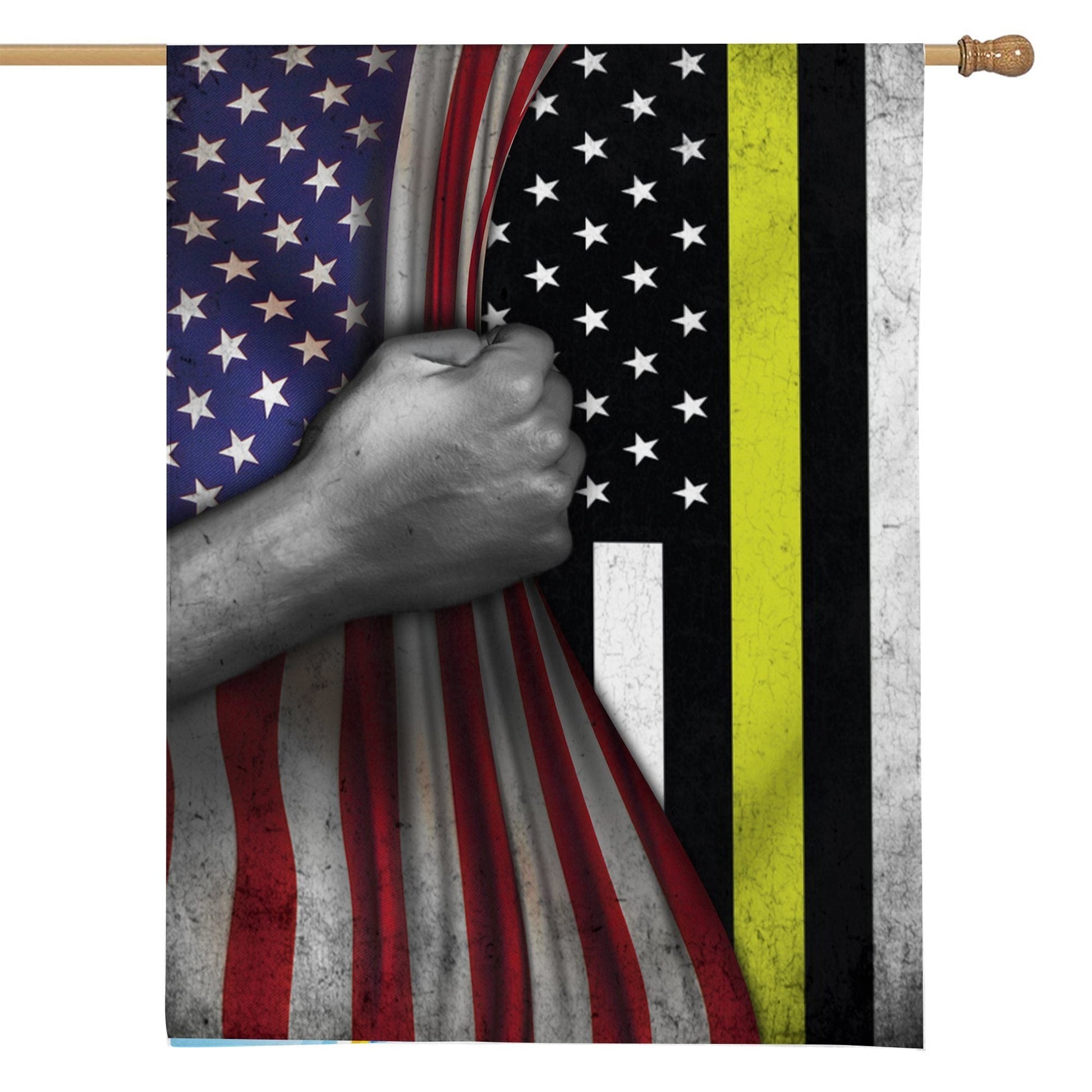Gearhumans 3D Thin Yellow Line American Custom Flag GW20052110 House Flag 