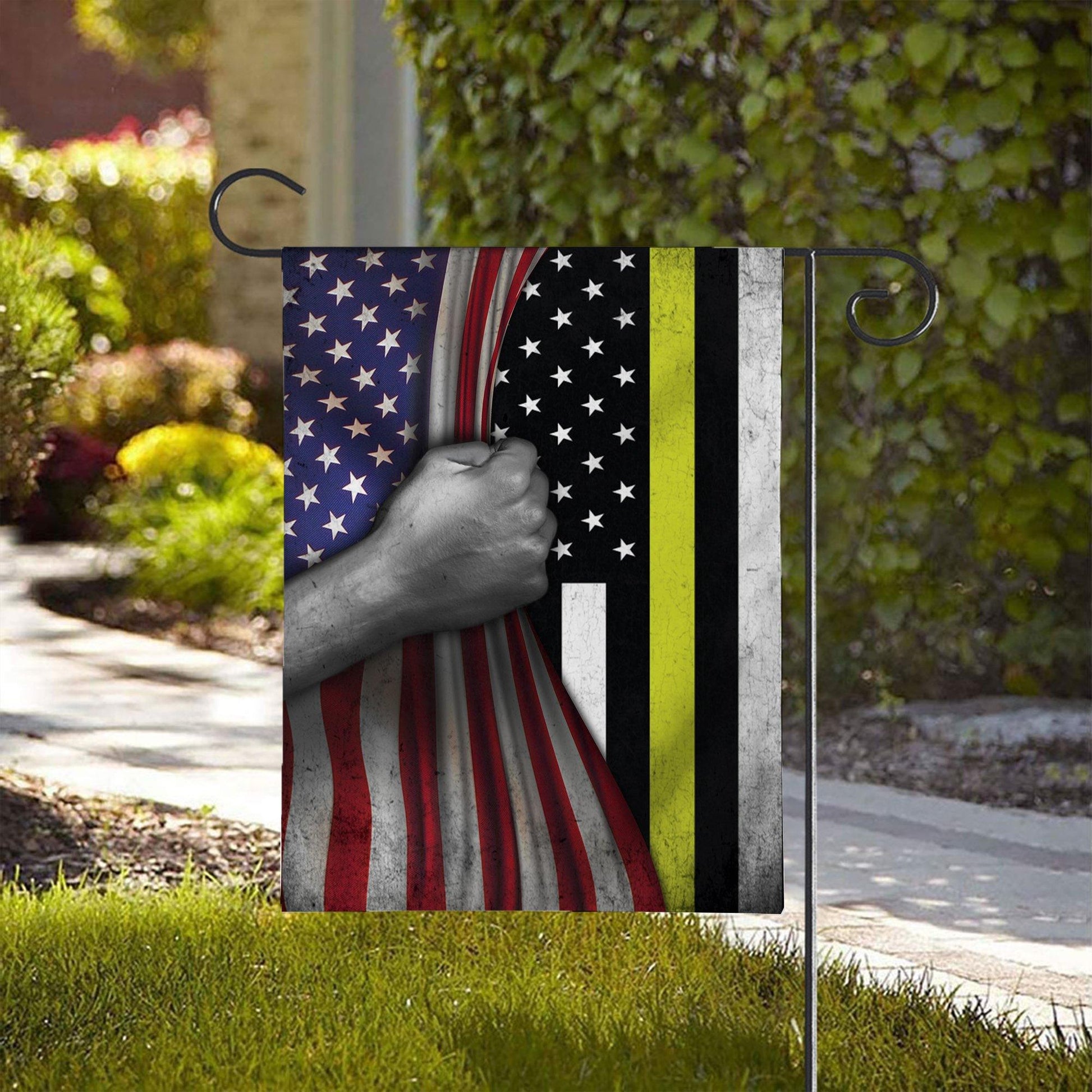 Gearhumans 3D Thin Yellow Line American Custom Flag GW20052110 House Flag 