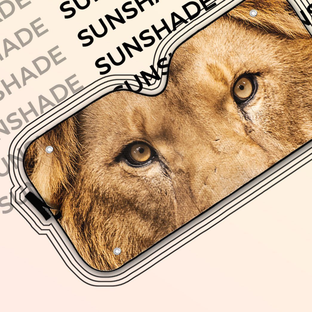 Gearhumans 3D Through The Eyes Of A Lion Custom Sunshade GS02072111 Auto Sunshade 
