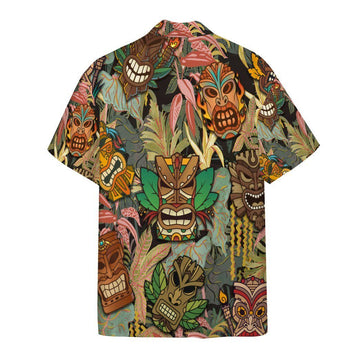 Gearhumans 3D Tiki Head Hawaii Shirt