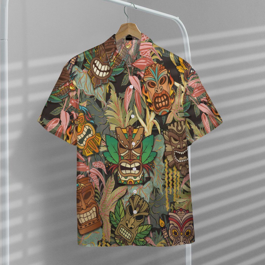 Gearhumans 3D Tiki Head Hawaii Shirt ZK13041 Hawai Shirt 
