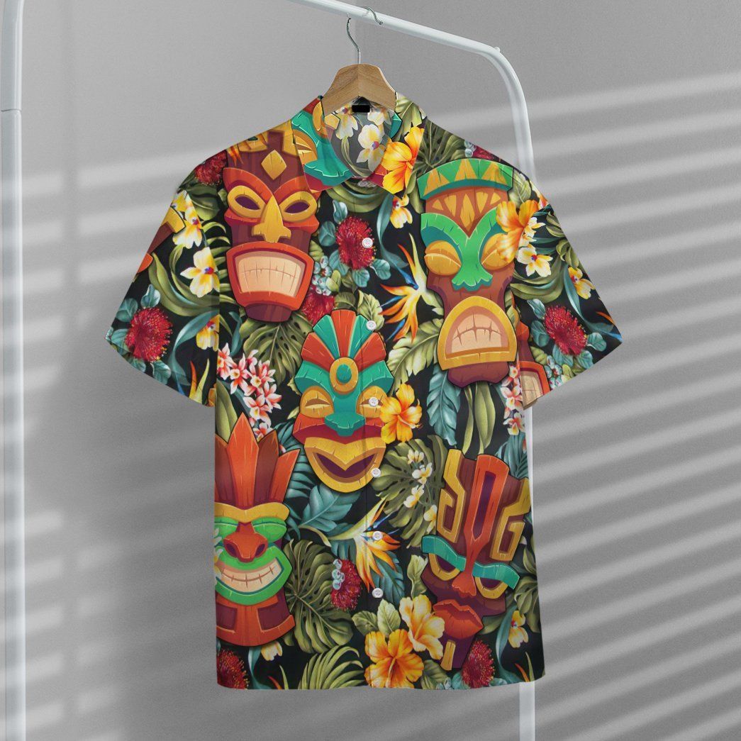 Gearhumans 3D Tiki Head Hawaii Shirt ZK13043 Hawai Shirt 