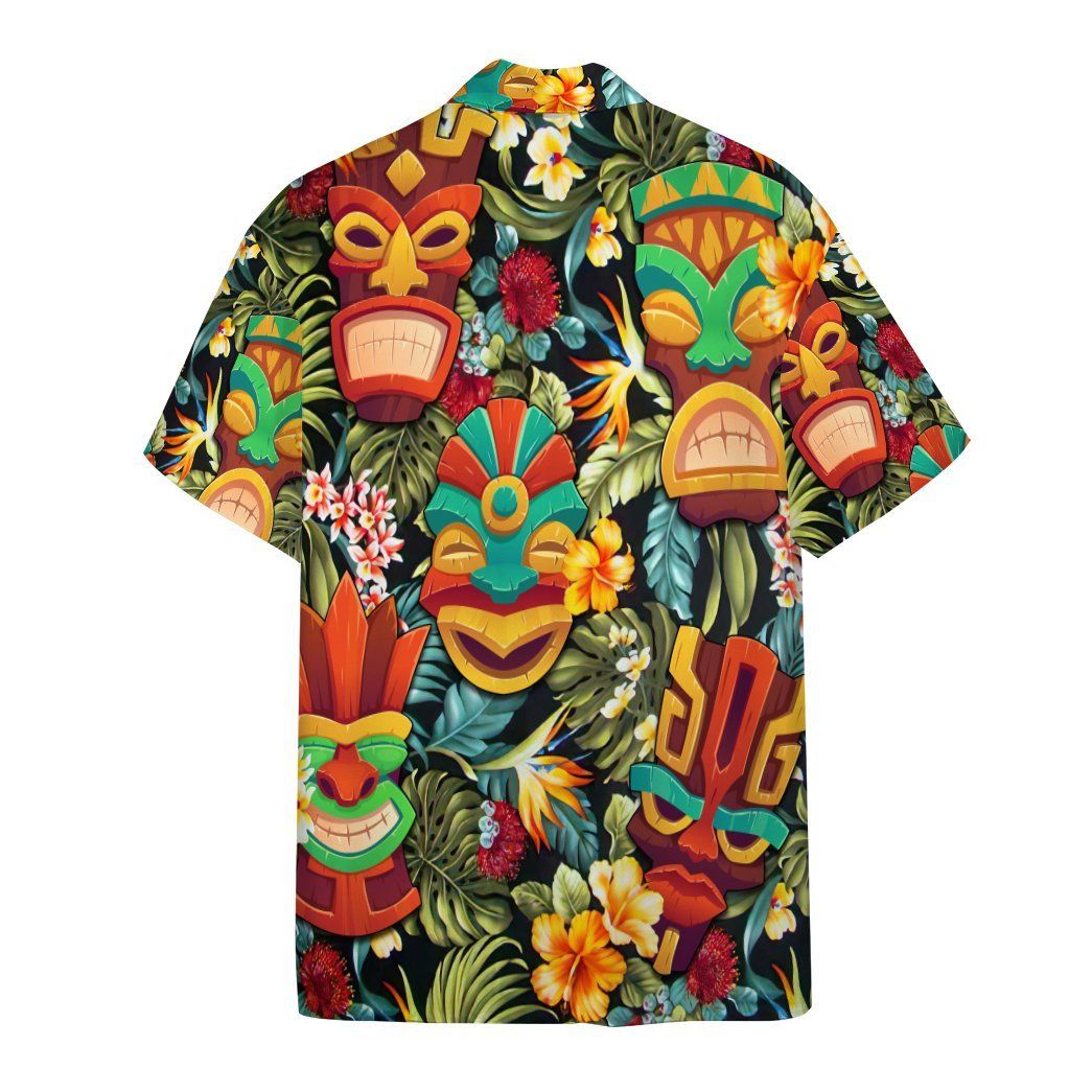 Gearhumans 3D Tiki Head Hawaii Shirt ZK13043 Hawai Shirt 