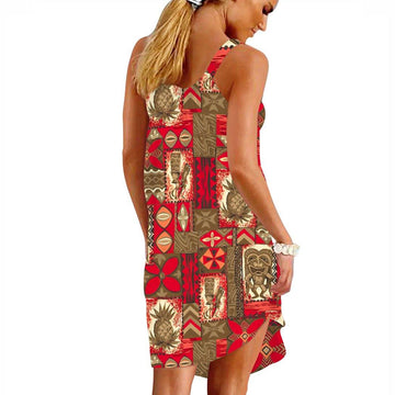 tiki party dress Amazon.com: Hawaii Tiki Masks Mini Dress Sexy Bodycon Spaghetti Strap Sling Sleeveless Backless V Neck Dresses Skirt S : Clothing, Shoes & Jewelry