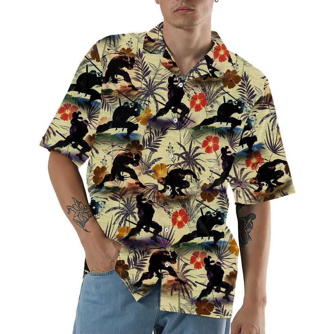 Gearhumans 3D TMNT Hawaii Shirt ZZ06042 Hawai Shirt 