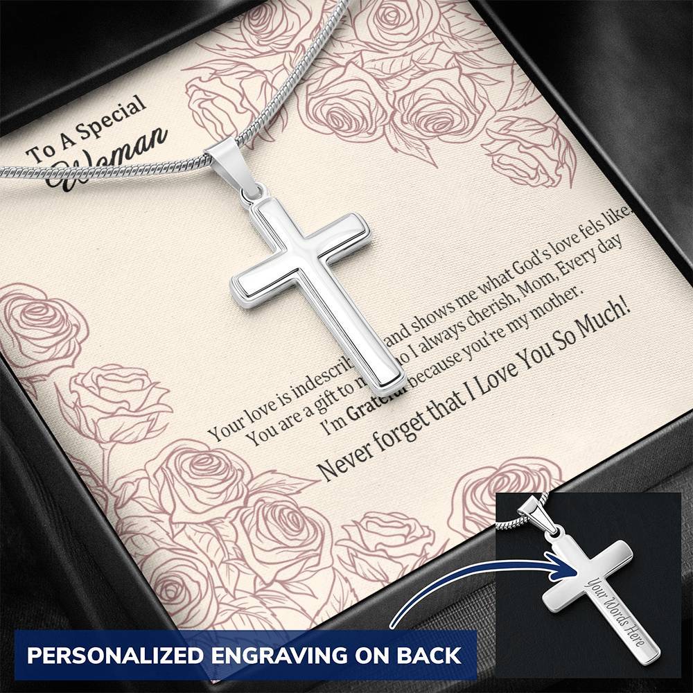 Gearhumans 3D To A Special Woman Happy Mothers Day Personalized Cross Necklace GS27042111 ShineOn Fulfillment 