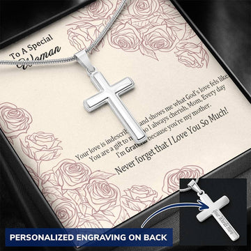 Gearhumans 3D To A Special Woman Happy Mothers Day Personalized Cross Necklace