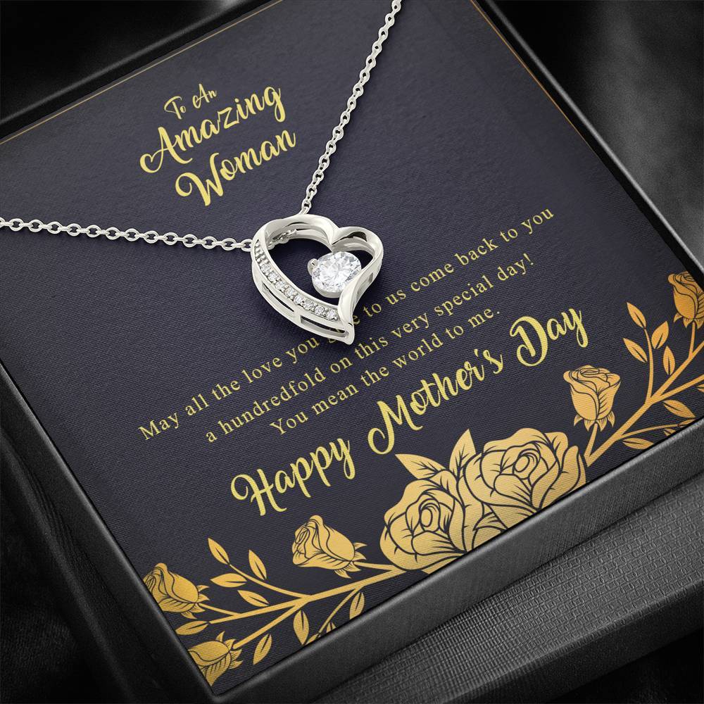 Gearhumans 3D To An Amazing Woman Happy Mothers Day Forever Love Necklace GS27042112 ShineOn Fulfillment 