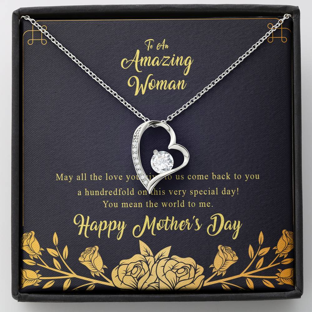 Gearhumans 3D To An Amazing Woman Happy Mothers Day Forever Love Necklace GS27042112 ShineOn Fulfillment Standard Box 