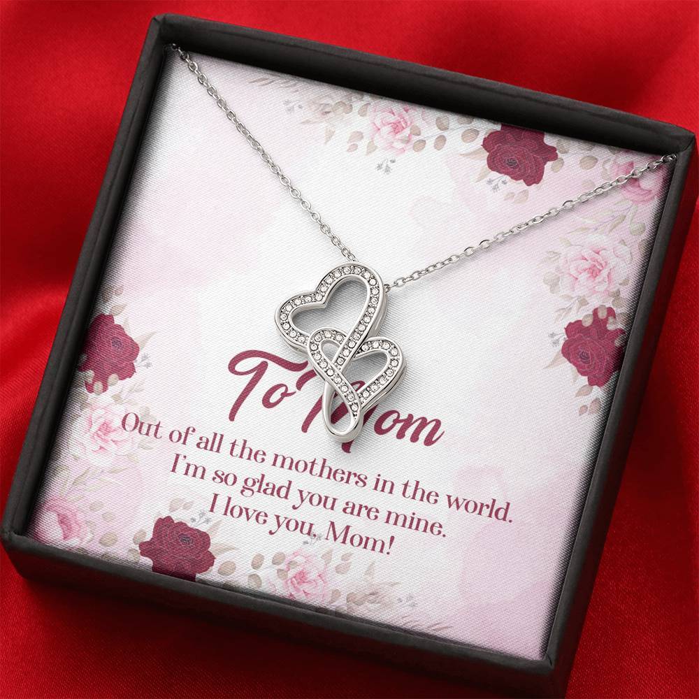 Gearhumans 3D To Mom Mothers Day Gift Double Heart Necklace GS2604212 ShineOn Fulfillment 