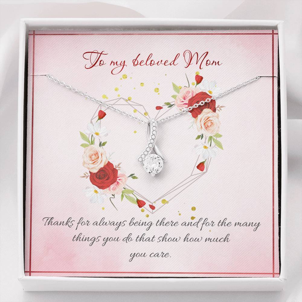 Gearhumans 3D To My Beloved Mom Happy Mothers Day Alluring Beauty Necklace GS23042115 ShineOn Fulfillment Standard Box 