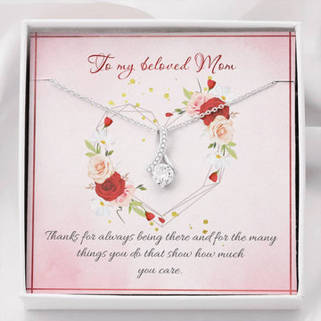 Gearhumans 3D To My Beloved Mom Happy Mothers Day Alluring Beauty Necklace GS23042115 ShineOn Fulfillment Standard Box 