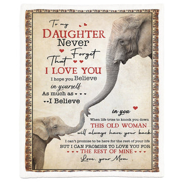 Gearhumans 3D To My Daughter Elephant Mom Mothers Day Gift Custom Blanket