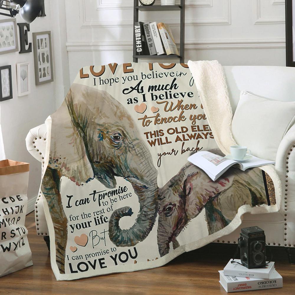Gearhumans 3D To My Daughter Elephant Mom Mothers Day Gift Custom Name Blanket GW07048 Blanket